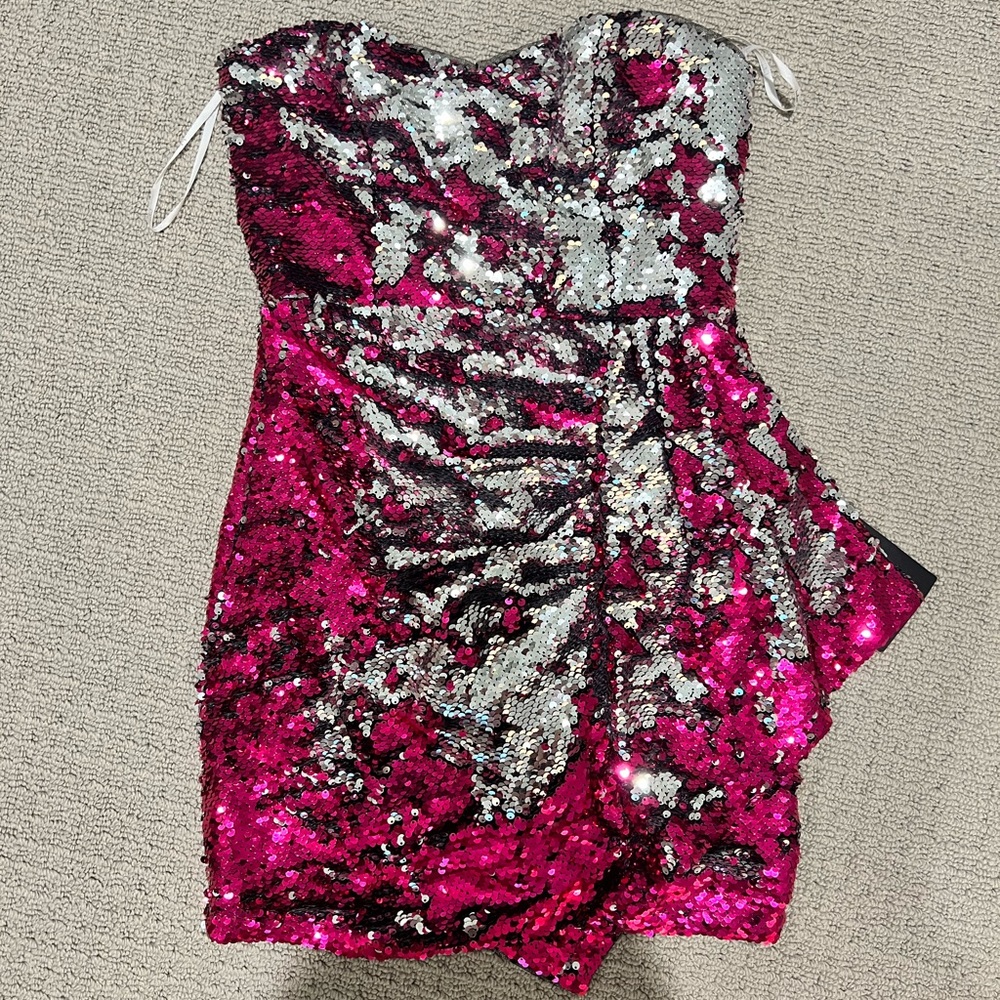 lulus reversible mini dress with tie